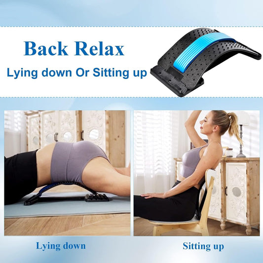 4-Level Adjustable Back Stretcher for Pain Relief & Posture Correction