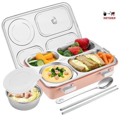 Stainless Steel Leakproof Lunch Box (4 Compartment, 900ml)