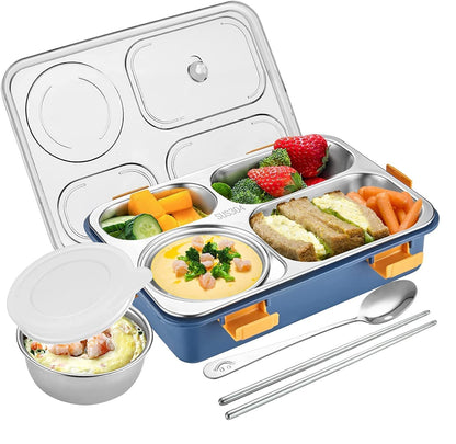 Stainless Steel Leakproof Lunch Box (4 Compartment, 900ml)